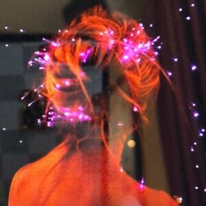 Glowbys Light up your Hair Fiber Optic Glowing Barrette PINK New